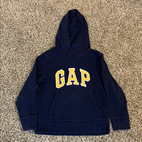 GAP Dark Blue Hoodie with Yellow Lettering 6-7 - Picture 1 of 4